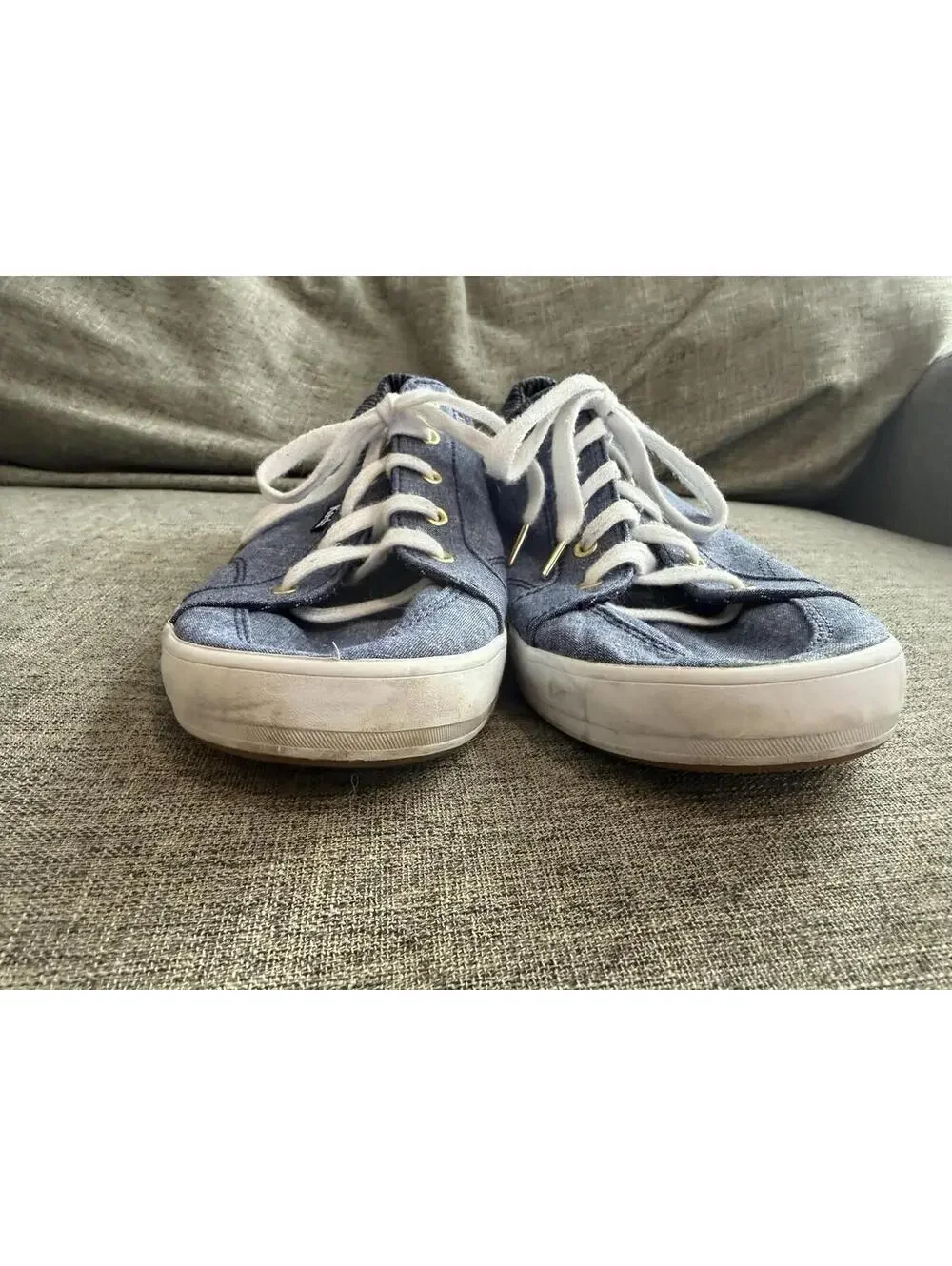 Keds Center Chambray Sneakers Womens Size 11 Denim Lace Up WF59957